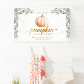 Ein Kleiner Kürbis Herbst Baby Shower Hintergrund Banner (Insitu)