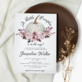 Ein kleiner Kürbis Herbst Elegante violette Blumen Einladung