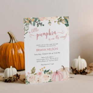 Ein Kleiner Kürbis Herbst Floral Baby Shower Einladung