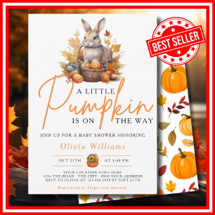 Ein kleiner Kürbis Herbst Herbst BABY SHOWER HASE Einladung