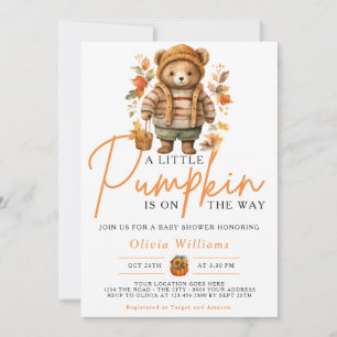 Ein kleiner Kürbis Herbst Herbst CUTE BEAR Babypar Einladung