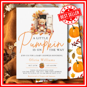 Ein kleiner Kürbis Herbst Herbst CUTE BEAR Babypar Einladung