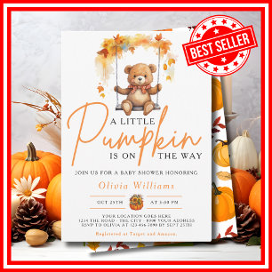 Ein kleiner Kürbis Herbst Herbst CUTE BEAR Babypar Einladung