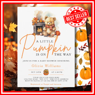 Ein kleiner Kürbis Herbst Herbst CUTE BEAR Babypar Einladung