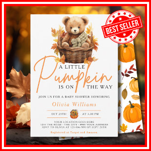 Ein kleiner Kürbis Herbst Herbst CUTE BEAR Babysho Einladung