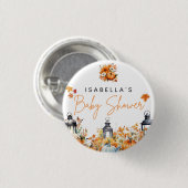 Ein kleiner Kürbis Herbst Herbst Floral Baby Showe Button (Vorne & Hinten)
