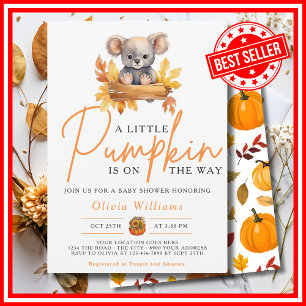 Ein kleiner Kürbis Herbst Herbst KOALA Babyparty Einladung
