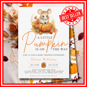 Ein kleiner Kürbis Herbst Herbst MAUS Baby Shower Einladung
