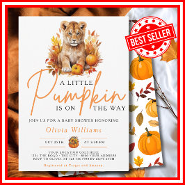 Ein kleiner Kürbis Herbst LION CUB Kinderdusche Einladung