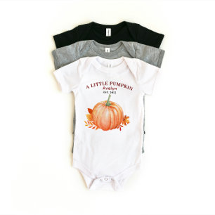 Ein kleiner Kürbis Individuelle Name und Herbst de Baby Strampler