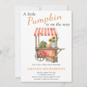 Ein kleiner Kürbis ist auf dem Weg Baby Dusche Einladung (Vorderseite)