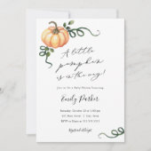 Ein kleiner Kürbis ist auf dem Weg Baby Dusche Einladung (Vorderseite)