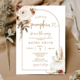 Ein kleiner Kürbis ist auf dem Weg Baby Dusche Einladung