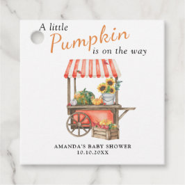 Ein kleiner Kürbis ist auf dem Weg Baby Dusche Geschenkanhänger