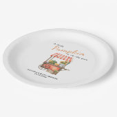 Ein kleiner Kürbis ist auf dem Weg Baby Dusche Pappteller (Schrägansicht)