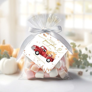 Ein kleiner Kürbis ist auf dem Weg Baby-Party Geschenkanhänger