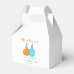 Ein kleiner Kürbis ist auf dem Weg Baby-Party oran Geschenkschachtel