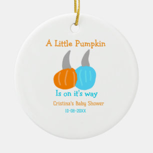 Ein kleiner Kürbis ist auf dem Weg Baby-Party oran Keramik Ornament