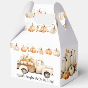 Ein kleiner Kürbis ist auf dem Weg Baby Shower Geschenkschachtel