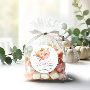 Ein Kleiner Kürbis Ist Auf Dem Weg Baby Shower Runder Aufkleber