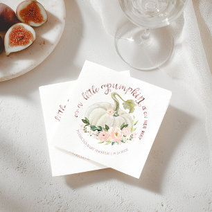 Ein kleiner Kürbis ist auf dem Weg Baby Shower Ser Serviette