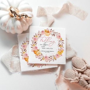 Ein Kleiner Kürbis Ist Auf Dem Weg Baby Shower Serviette