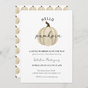 Ein kleiner Kürbis ist auf dem Weg Babydusche Einladung