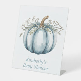 Ein kleiner Kürbis ist auf dem Weg Babydusche Sockelschild