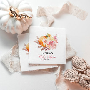 Ein kleiner Kürbis ist auf dem Weg - Babyparty Serviette
