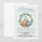 Ein kleiner Kürbis ist auf dem Weg duschen Einladu Einladung (Vorne/Hinten)