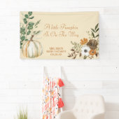 Ein kleiner Kürbis ist auf dem Weg Herbst Rustikal Banner (Insitu)