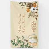 Ein kleiner Kürbis ist auf dem Weg Herbst Rustikal Banner (Vertikal)