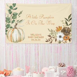 Ein kleiner Kürbis ist auf dem Weg Herbst Rustikal Banner