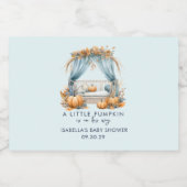 Ein kleiner Kürbis ist auf dem Weg, Junge Babydusc Schaumweinetikett (Einzelnes Label)