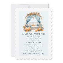 Ein kleiner Kürbis ist auf dem Weg Jungs Babydusch