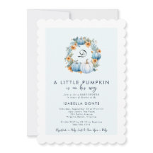 Ein kleiner Kürbis ist auf dem Weg Jungs Babydusch