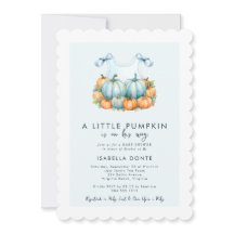 Ein kleiner Kürbis ist auf dem Weg Jungs Babydusch