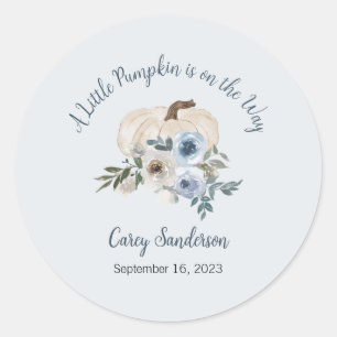 Ein kleiner Kürbis ist auf dem Weg Labels, Sticker