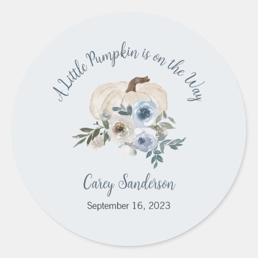 Ein kleiner Kürbis ist auf dem Weg Labels, Sticker (Vorderseite)