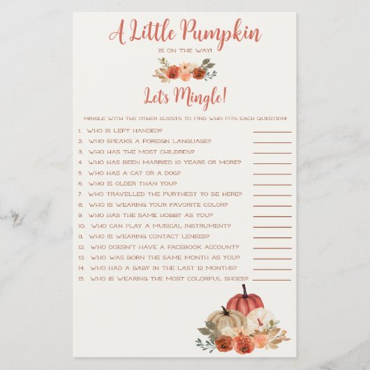 Ein kleiner Kürbis ist auf dem Weg, Let's Mingle G (Vorderseite)