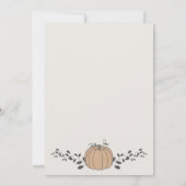 Ein kleiner Kürbis ist auf dem Weg zu einer neutra Einladung (Rückseite)