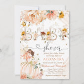 Ein kleiner Kürbis ist auf dem Weg zum Baby-Duschb Einladung (Vorderseite)