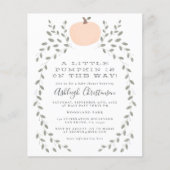 Ein kleiner Kürbis ist auf dem Weg zur Babydusche (Vorderseite)