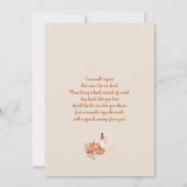 Ein kleiner Kürbis ist auf dem Weg zur Babydusche Einladung (Rückseite)