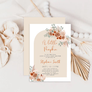 Ein kleiner Kürbis ist auf dem Weg zur Babydusche Einladung