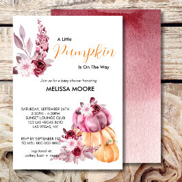 Ein kleiner Kürbis ist auf dem Weg zur Babydusche Einladung