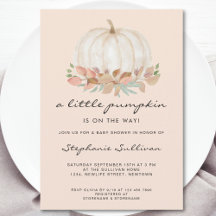 Ein kleiner Kürbis ist auf dem Weg zur Babydusche