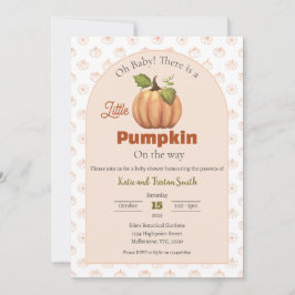 Ein kleiner Kürbis ist auf dem Weg zur Babydusche Einladung