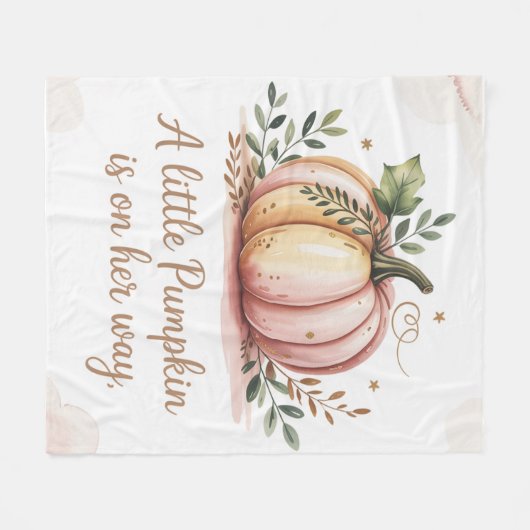 Ein kleiner Kürbis ist auf dem Weg zur Babydusche Fleecedecke (Vorderseite (Horizontal))