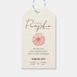 Ein kleiner Kürbis ist auf dem Weg zur Babydusche Geschenkanhänger